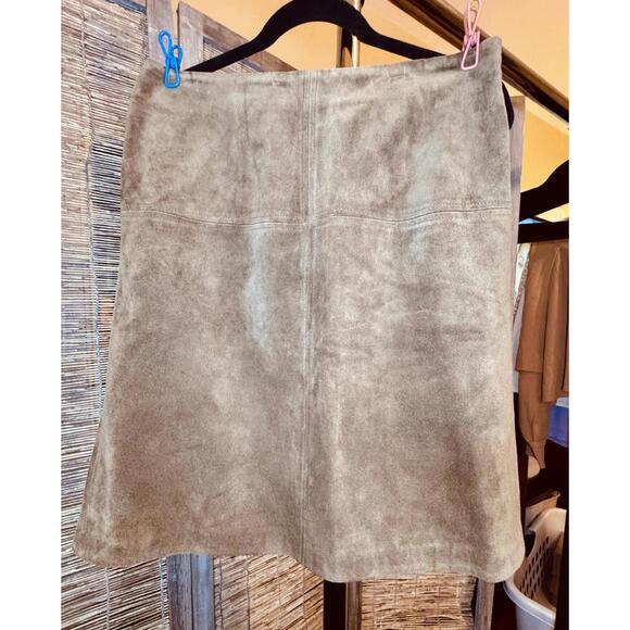 Vintage J.Crew Suede Knee-Length Skirt – Size 12 - Picture 1 of 2